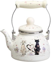 Чайник заварочный Agness Lavander Cats 1,1л эмаль, фильтр нерж.сталь, индукция 