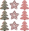 Набор украшений Елки и звезды 16шт, дерево, SYMZPB-4425100