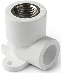 Угольник полипропиленовый комбинированный Pro Aqua d25x1/2" внутренняя резьба, с креплением