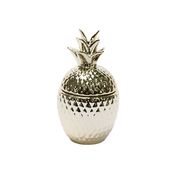 Шкатулка керамическая в форме ананаса для украшений Preston Floox 8х8х15 см золотой