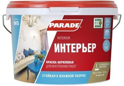 Краска влагостойкая акриловая Parade W3 белая матовая (2,5л)