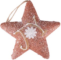 Украшение звезда 13х13,5см розовый SYPMQA-1021334
