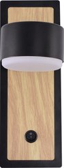 Бра Scelte 4460-1W BK+WOOD, 1xGX53/15W (12,5х8х22мм)