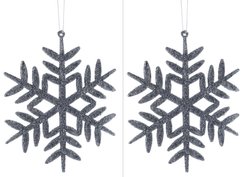 Набор украшений Снежинки 2шт 11,5см, серебро, SYLKGJB-482190