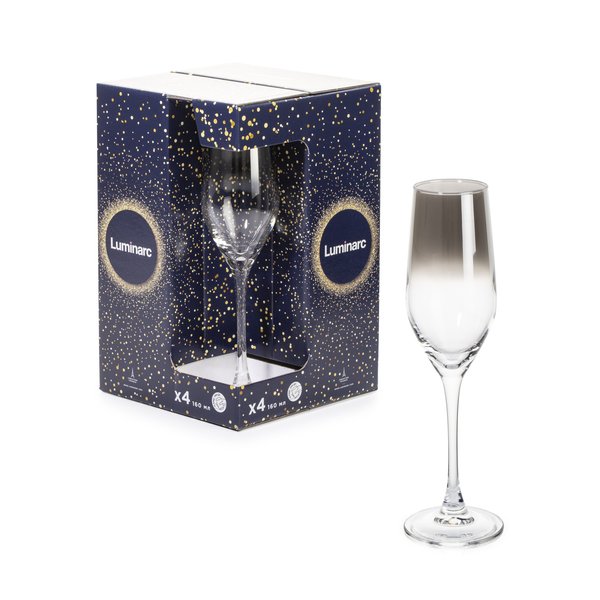 Набор бокалов д/шампанского Luminarc Seleste Серебряная дымка 160мл 4шт стекло