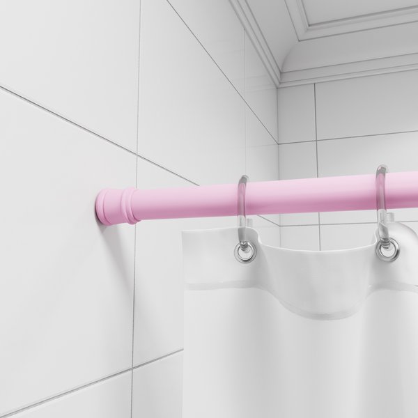 Карниз для ванной Milardo 110-200см прямой раздвижной, розовый арт.013A200M14