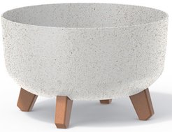 Кашпо на ножках Gracia Low Eco Wood d38см h19,5см V27л белый