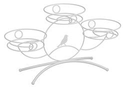 Подставка для цветов на подоконник Камелия 3 на 3 горшка d13см 48х16х30см металл белый