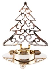 Подсвечник декоративный Елочка 10,9х9х7см, цвет: золото, металл, SYTYB-1823039