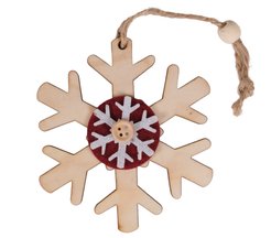 Украшение из дерева Снежинка 9см SYMZPB-442147