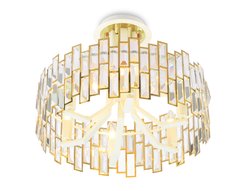 Люстра хрустальная AMBRELLA LIGHT TR5051 GD/WH/CL золото/белый/прозрачный 6хE14