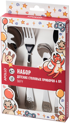 Набор детских столовых приборов APOLLO Taff 4пр. Нерж.сталь