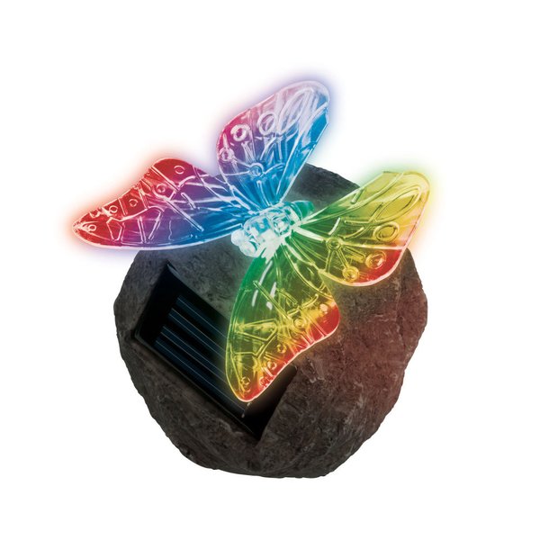 Светильник садовый Бабочка на камне RGB-светодиод USL-S-116/RT085 Butterfly on rock