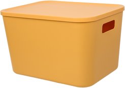 Корзинка д/хранения Handy Home 12л 32,5х24,5х20см с крышкой, желтый ПП