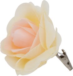 Цветок декоративный 12см Роза белая, на клипсе 108JYM-0889