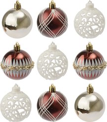 Набор шаров 9шт 6см, кофе+шампань+белый, SYQC-0124089