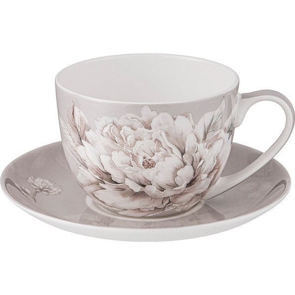 Пара чайная Lefard White flower 330мл фарфор, серый