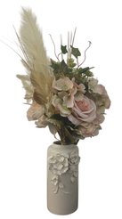 Композиция из искусственных цветов Помпасная трава и розы 48см