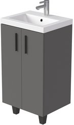 Тумба напольная VEIN 50см антрацит в комплекте с раковиной