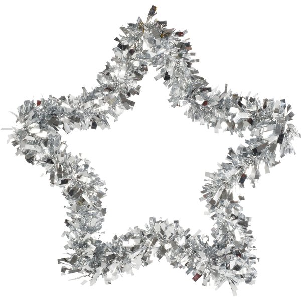 Украшение Звезда из мишуры 30см, серебро, SYMTZS-1623196