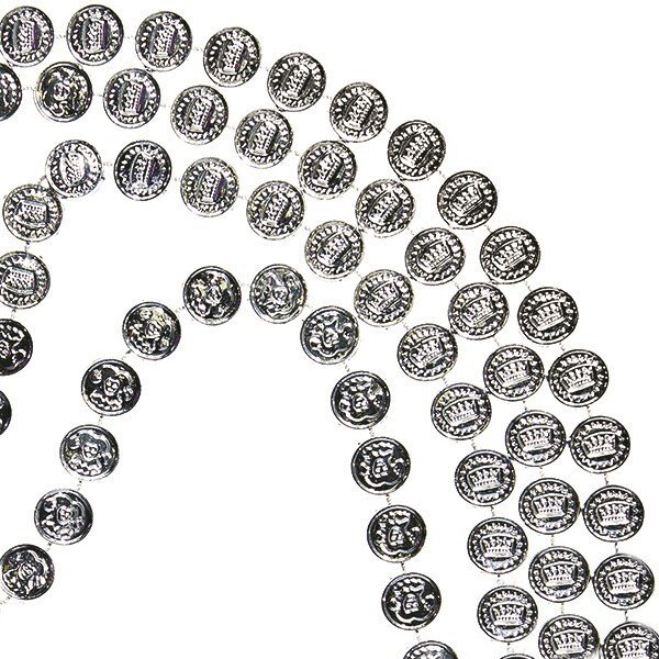 Бусы Монетки 2м серебро пластик