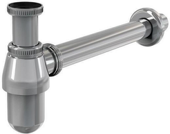Сифон для умывальника Alcaplast цельнометаллический, с накидной гайкой Ø32мм