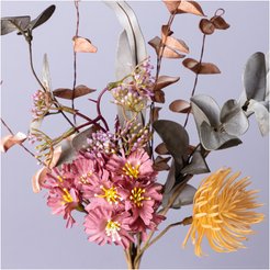 Композиция искусственных цветов Полевые цветы, розовый 40,5см