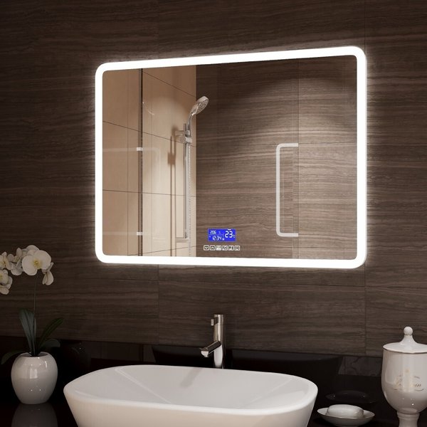Зеркало Demure LED 90х70см (встроеная музыкальная система (Bluetooth), функция антизапотевания, часы, температ