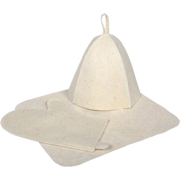 Набор для бани и сауны из 3-х предметов Hot Pot (шапка,коврик,рукавица)