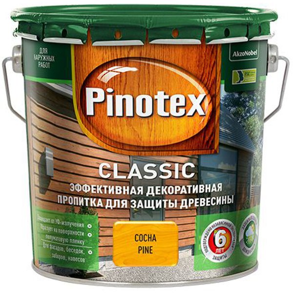 Покрытие защитное декоративное Pinotex Classic сосна 2,7л