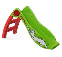 Горка игровая Sheffilton KIDS 122х43х69см Котенок с клубком зеленый/красный