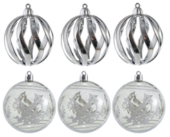 Набор шаров 6шт 8см серо-зеленый, SYQB1-0123114