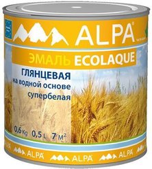 Эмаль акриловая Alpa Ecolaque глянцевая белая (0,5л)