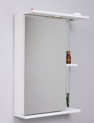 Зеркало Lasko Бриз 50 Белый глянец (левое) с подсветкой