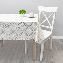 Скатерть прямоугольная Vilina Элегия 135х228см белый, ПВХ