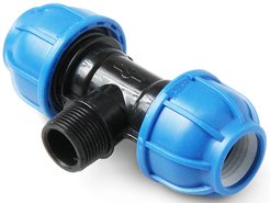 Тройник компрессионный ПНД Pro Aqua UNIO d32x1" наружная резьба