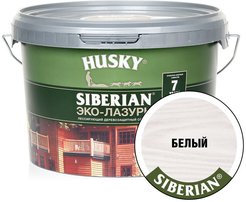 Антисептик HUSKY SIBERIAN ЭКО-ЛАЗУРЬ полуматовый белый (2,5л)