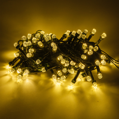 Электрогирлянда внутренняя Нить Premium 6м 120 LED, теплый белый, fast flash, контролер, темно-зеленый кабель