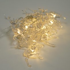 Электрогирлянда внутренняя Олени 2м 10LED, теплый белый, прозрачный кабель, на батарейках (тип АА)