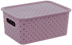 Корзинка д/хранения Violet Береста 3л 23,5х17,3х10,5см с крышкой, сирень ПП