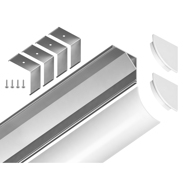 Профиль угловой для светодиодной ленты GP2100AL для ленты до 9,78мм серебро/матовый 2м