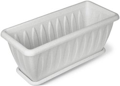 Ящик балконный Фелиция 40см с поддоном мрамор