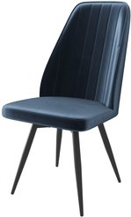 Стул кухонный Mamadoma Leonard M-R1 d22 45х45х94см велюр/металл, синий/черный, поворотный