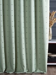 Штора готовая рогожка зеленая Штрих 200х280