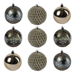 Набор шаров 9шт 8см серый SYQC-0122061