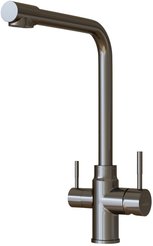 Смеситель для кухни MIXLINE MLSS-0320BL с каналом для фильтрованной воды, черный графит