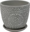 Горшок бетонный Камешки d21см h18см v4л, бутон, серый