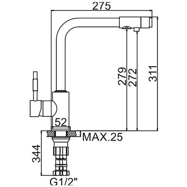 Смеситель для кухни Ledeme 4155-3 с переключением на фильтр для питьевой воды