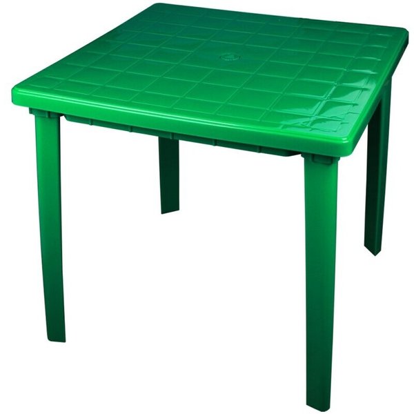 Стол квадратный пластиковый 800х800х740мм зеленый М2596