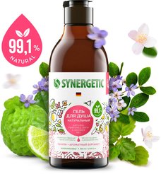 Гель д/душа Synergetic 380мл Пачули и ароматный бергамот, биоразлагаемый, натуральный
